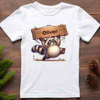 Chubby Racoon with Customisable Name Sign