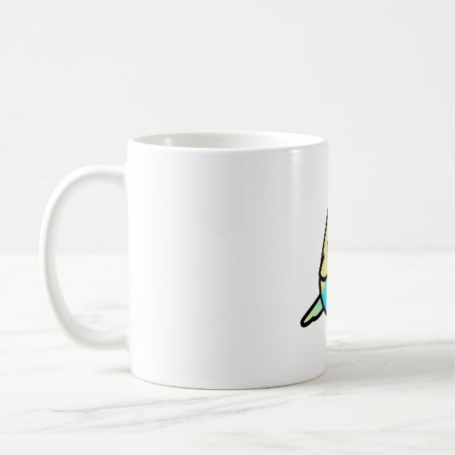 Chubby Rainbow Spangle Budgie - Male Coffee Mug (Left)