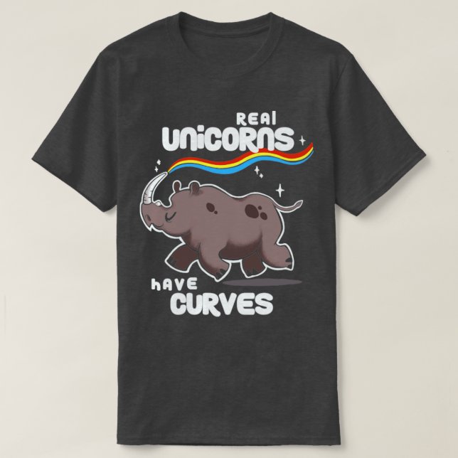 Chubby Real Unicorns Funny Inspirational Quote Cut T-Shirt (Design Front)