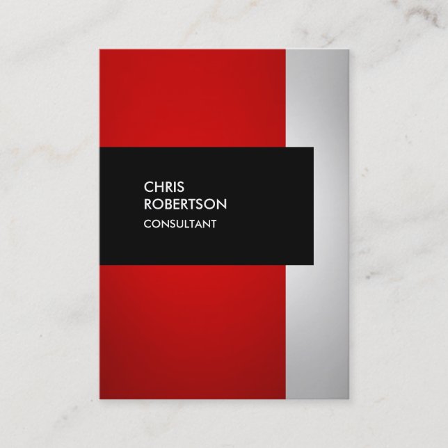 Chubby Red Grey Black Creative Business Card (Front)