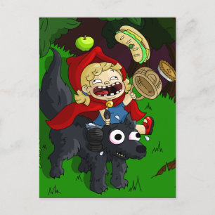 Chubby Red Riding Hood Postcard