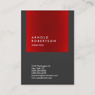 Chubby Red Stripe Grey Professional Business Card