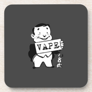 Chubby Retro Man Vape Grey Coaster