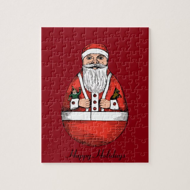 Chubby Rolly Polly Santa Toy Jigsaw Puzzle (Vertical)