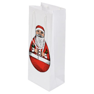 Chubby Rolly Polly Santa Wine Gift Bag
