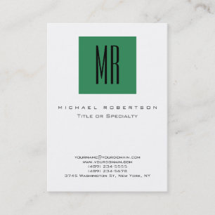 Chubby Sea Green Square White Business Card