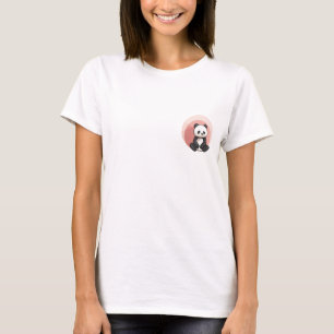 Chubby Sitting Panda Cartoon T-Shirt