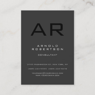 Chubby Style Black Grey Monogram Business Card