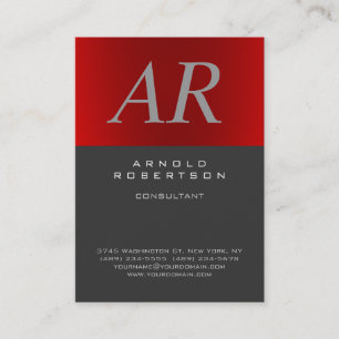 Chubby Style Italic Grey Monogram Business Card