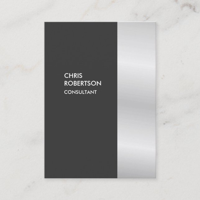 Chubby Stylish Grey Premium Silk Business Card (Front)