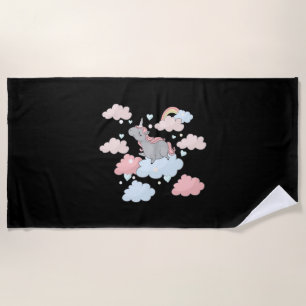 Chubby Unicorn Beach Towel