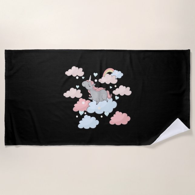 Chubby Unicorn          Beach Towel (Front)