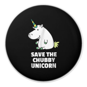 Chubby Unicorn Cute Hippo Gift For Aunt Ceramic Knob