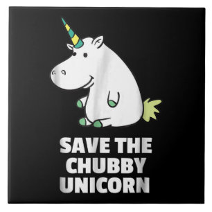 Chubby Unicorn Cute Hippo Gift For Aunt Ceramic Tile
