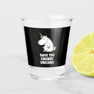 Chubby Unicorn Cute Hippo Gift For Aunt Shot Glass