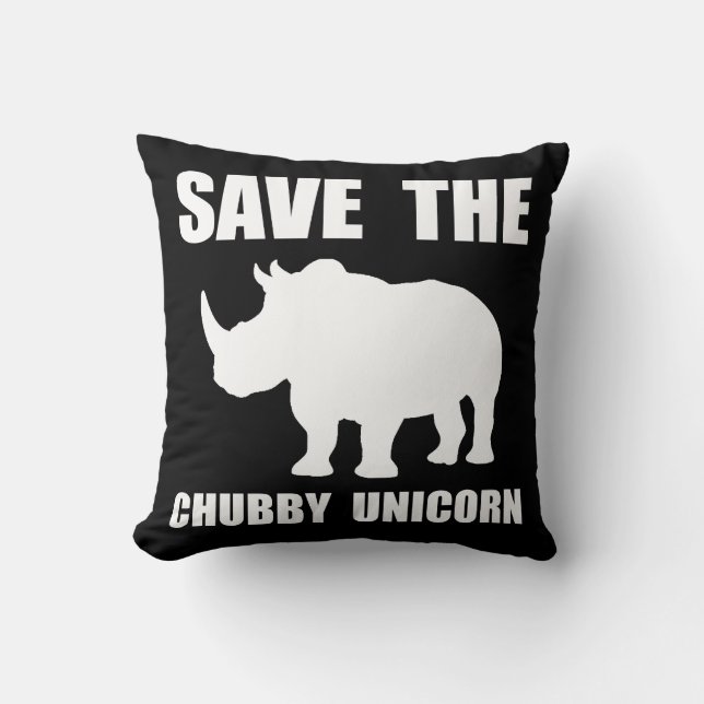 Chubby Unicorn Rhino Cushion (Front)