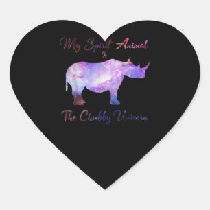 Chubby Unicorn Rhino Funny Cute Adorable Animal Heart Sticker