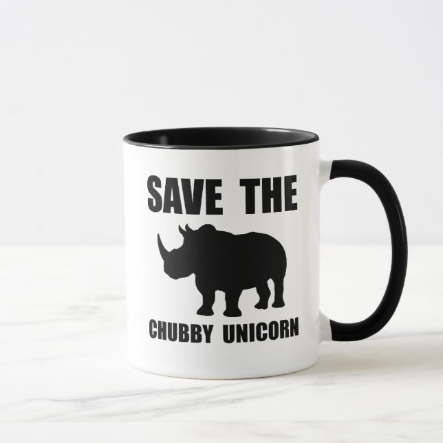 Chubby Unicorn Rhino Mug (Right)