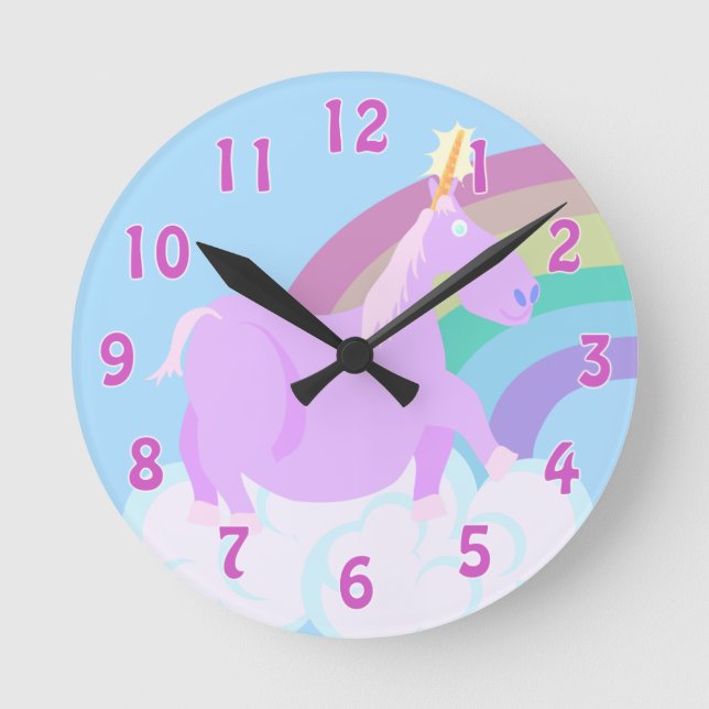 Chubby Unicorns Need Love Too Round Clock (Front)