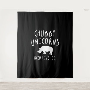 Chubby Unicorns Need Love Too - Total Basics Tapestry