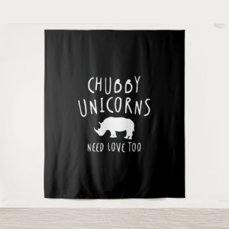 Chubby Unicorns Need Love Too - Total Basics Tapestry