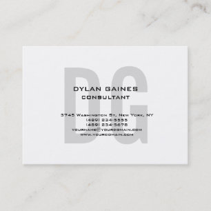 Chubby Unique Original Grey Monogram White Business Card