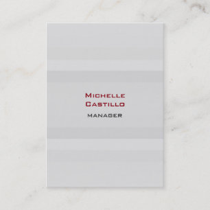 Chubby Vertical Gray Plain Modern Professional Business Card