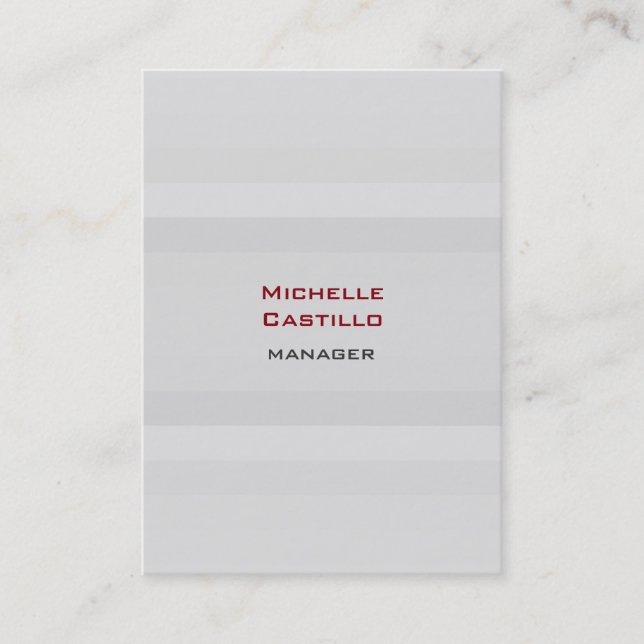 Chubby Vertical Grey Plain Modern Professional Business Card (Front)