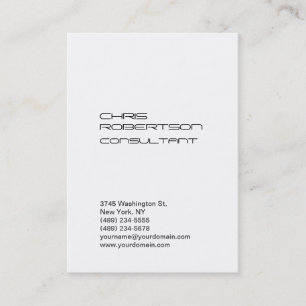 Chubby White Plain Attractive Business Card