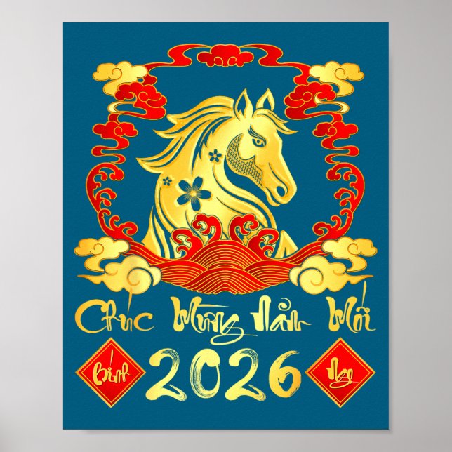 Chuc Mung Nam Moi 2026 Tet Vietnamese Lunar New Ye Poster (Front)