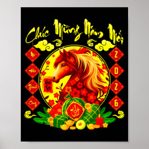 Chuc Mung NAM Moi Happy New Year 2026 Horse Poster