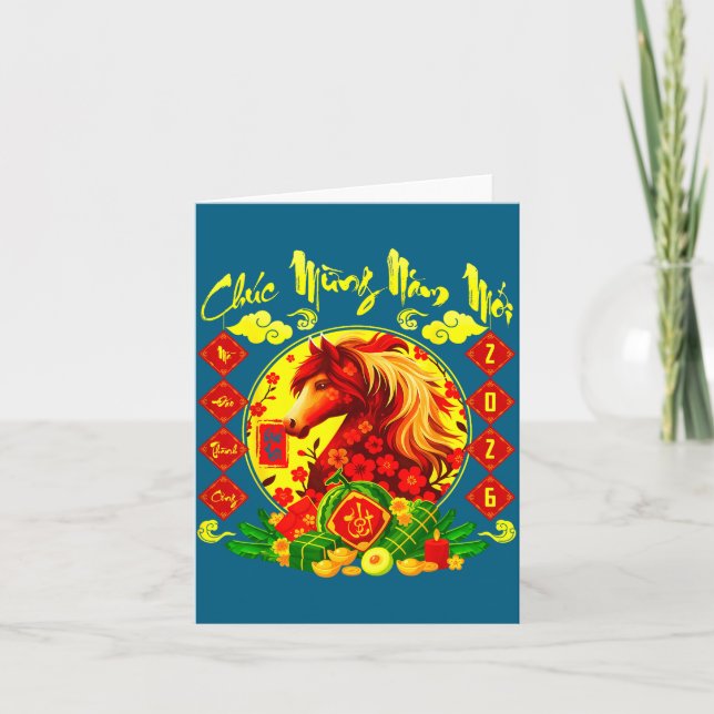 Chuc Mung Nam Moi Happy New Year 2026 Horse Vietna Card (Front)