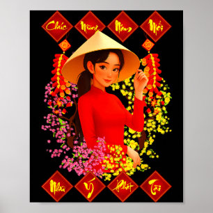 Chuc Mung Nam Moi Tet Binh Ngo 2026 Vietnamese Gir Poster