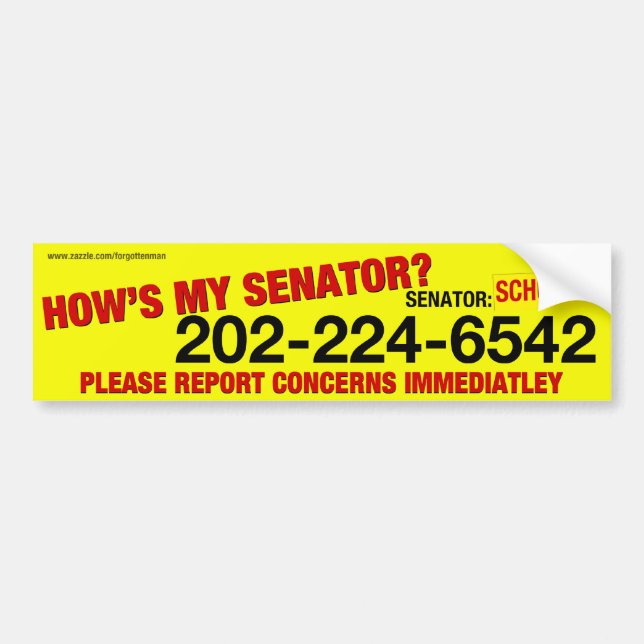 Chuck Schumer Bumper Sticker (Front)