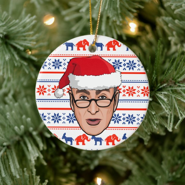 CHUCK SCHUMER CHRISTMAS CERAMIC ORNAMENT (Tree)