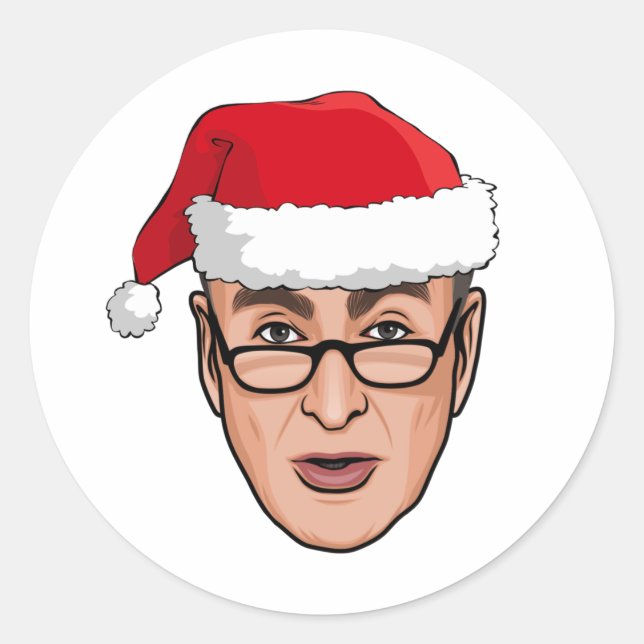 CHUCK SCHUMER CHRISTMAS CLASSIC ROUND STICKER (Front)