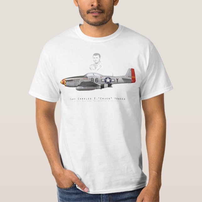 Chuck Yeager's P-51 Mustang "Glamorous Glen III" T-Shirt (Front)