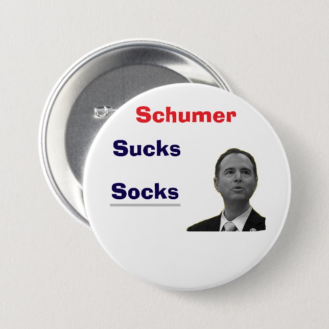 Chucky Schumer Scuks Socks Button (Front & Back)