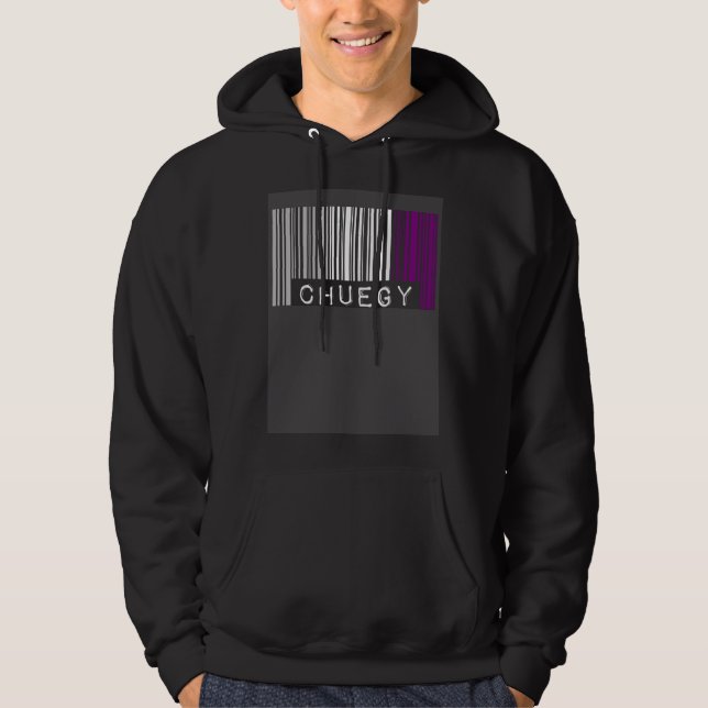 Chuegy Asexual Pride Flag Barcode LGBTQ  Joke Slan Hoodie (Front)