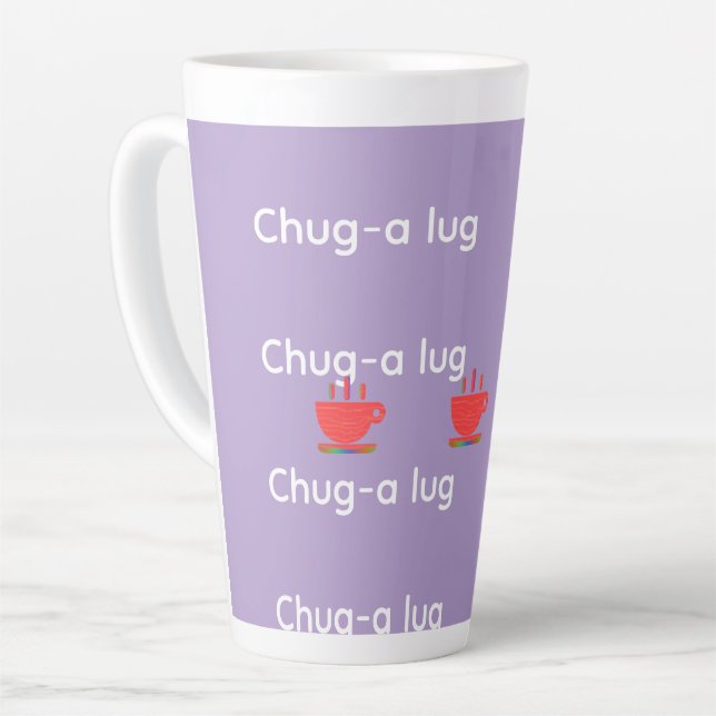 Chug A Lug Lavender   Latte Mug (Left Angle)