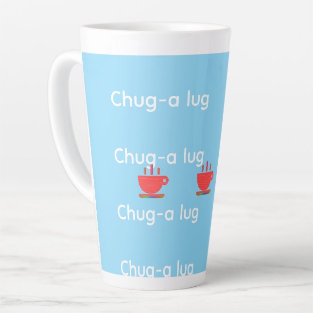 Chug A Lug Light Blue  Latte Mug (Left Angle)