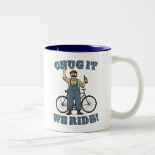 Chug It We Ride Cycling Two-Tone Coffee Mug