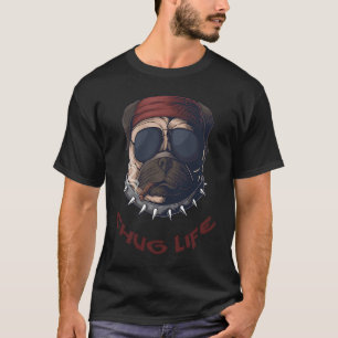 Chug Life  Dog Smoke Cigar with Sunglasses Gangste T-Shirt