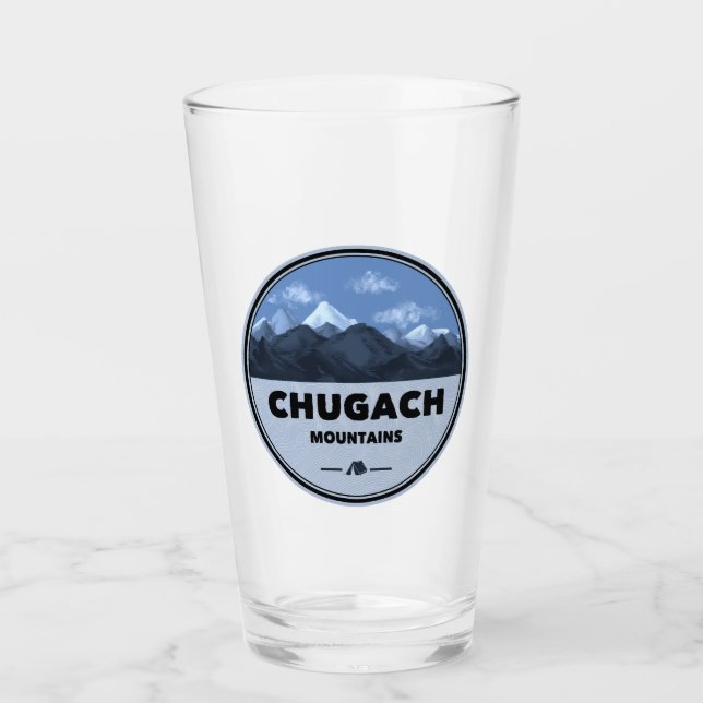Chugach Mountains Alaska Camping Glass (Front)