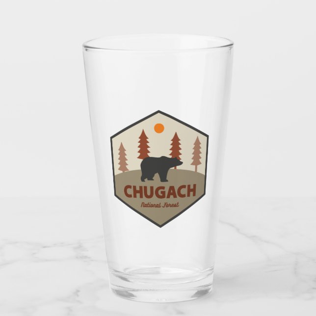 Chugach National Forest Alaska Bear Glass (Front)