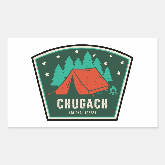 Chugach National Forest Camping Rectangular Sticker (Front)