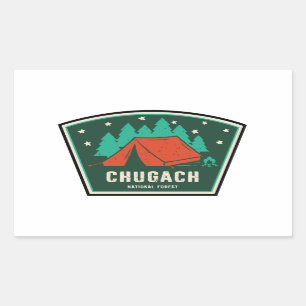 Chugach National Forest Camping Rectangular Sticker