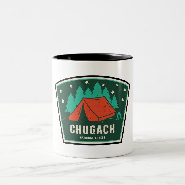 Chugach National Forest Camping Two-Tone Coffee Mug (Center)