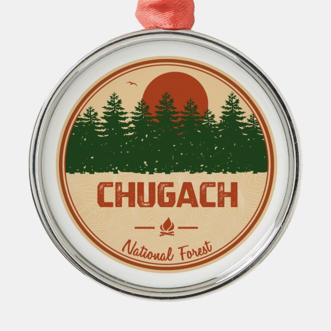 Chugach National Forest Metal Ornament (Front)
