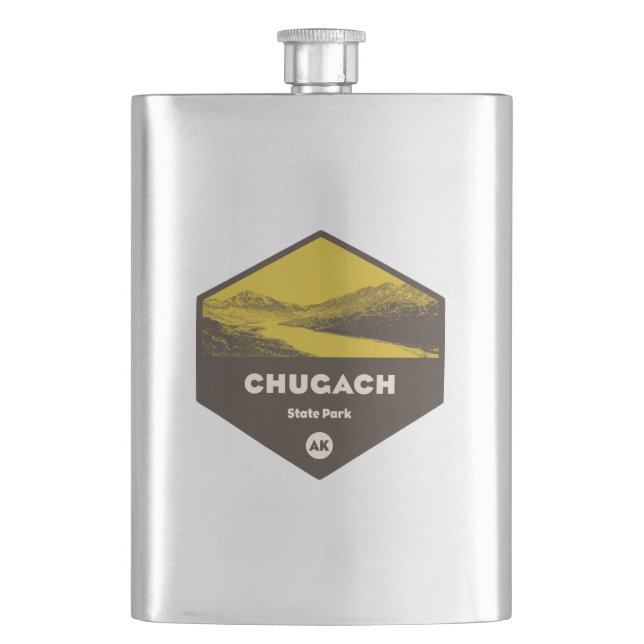 Chugach State Park, Alaska Hip Flask (Front)